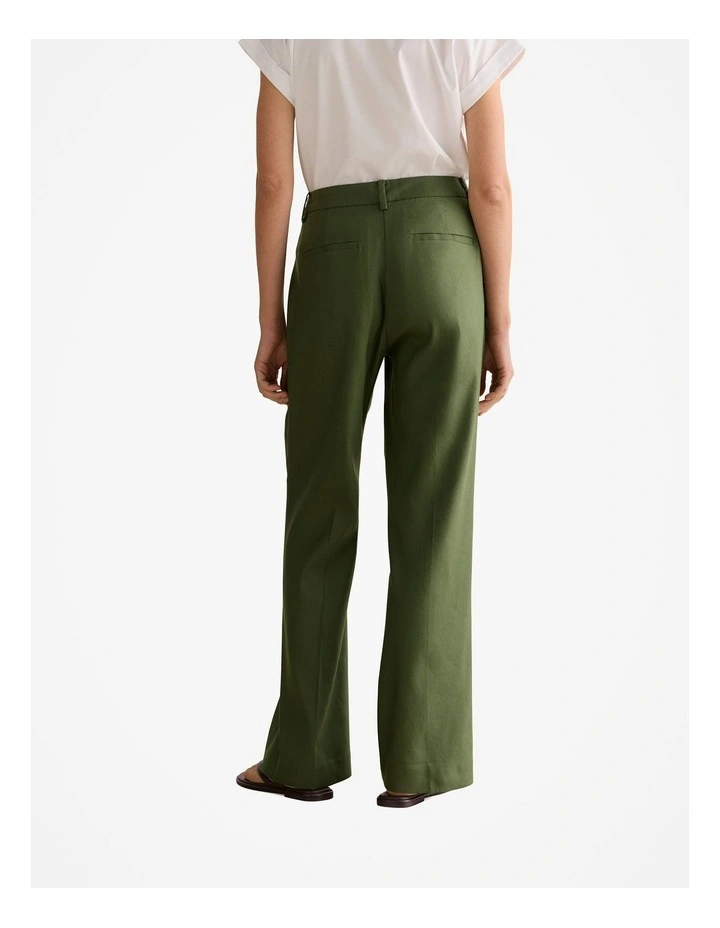 Linen Blend Twill Smart Pant in Ivy image 4