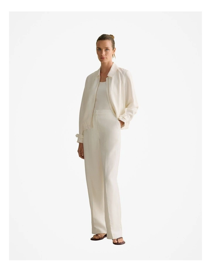 Textured Straight Leg Pant in White image 3