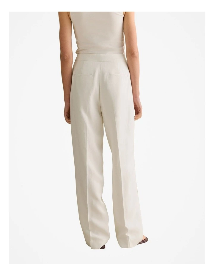 Textured Straight Leg Pant in White image 4