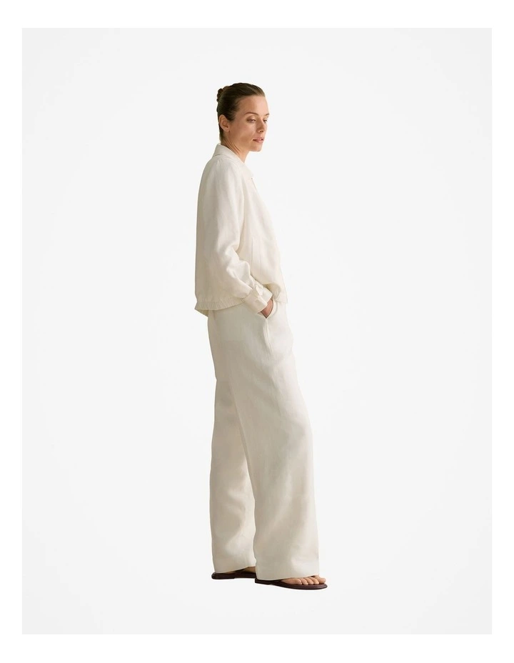 Textured Straight Leg Pant in White image 5
