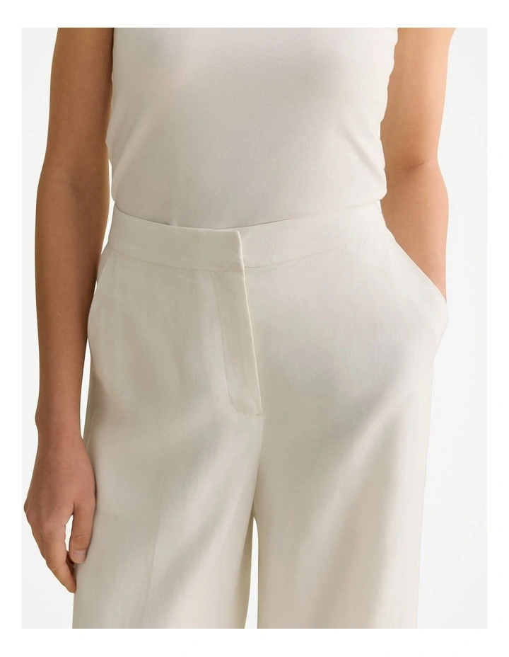 Textured Straight Leg Pant in White image 6