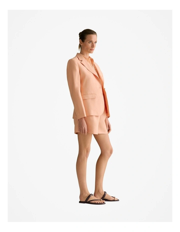 Broderie Anglaise Short Sleeve Shirt in Pale Apricot image 5