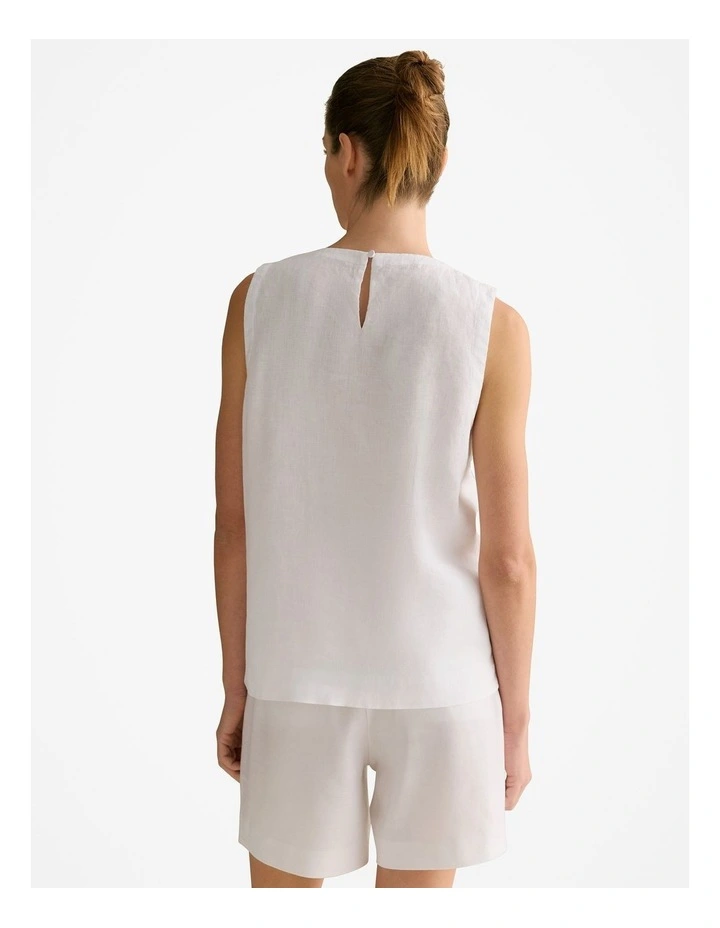 Linen Shell Tank in White image 4
