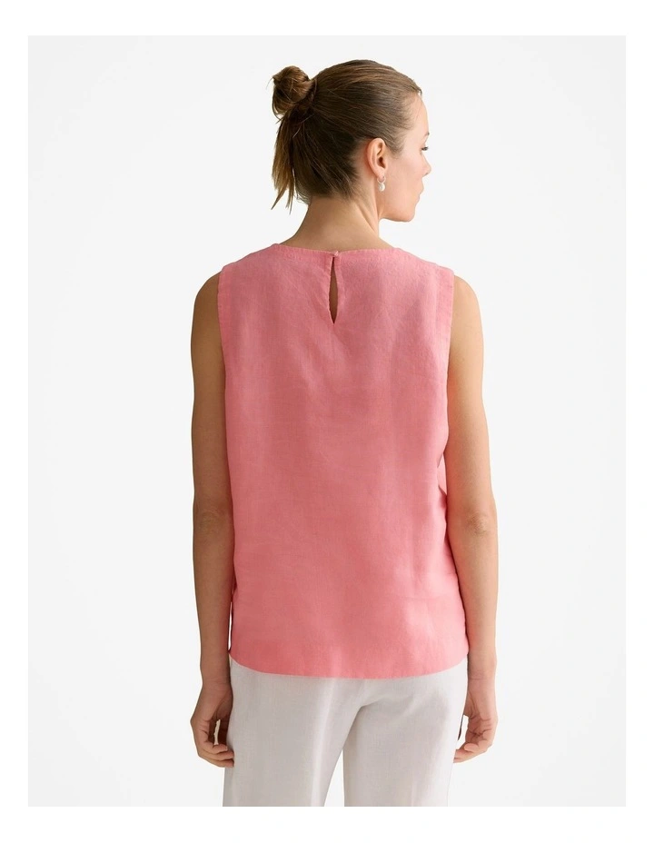 Trenery Linen Shell Tank in Pink Grenadine | MYER