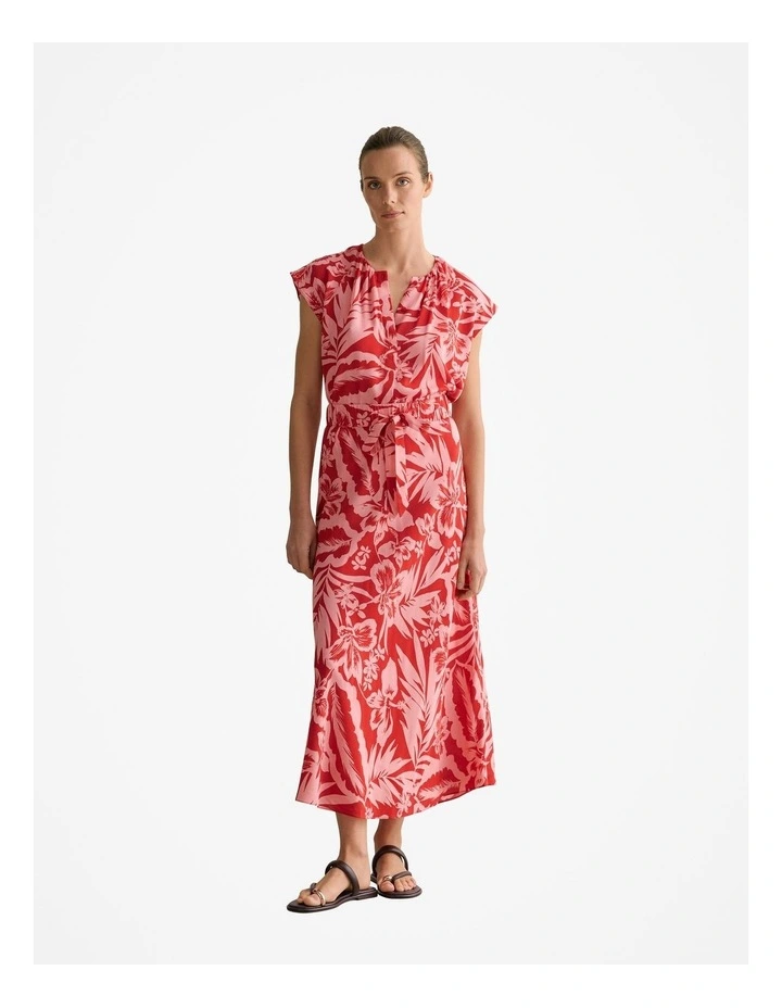 Hibiscus Modal Cap Sleeve Blouse in True Red image 3