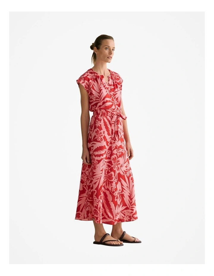 Hibiscus Modal Cap Sleeve Blouse in True Red image 5