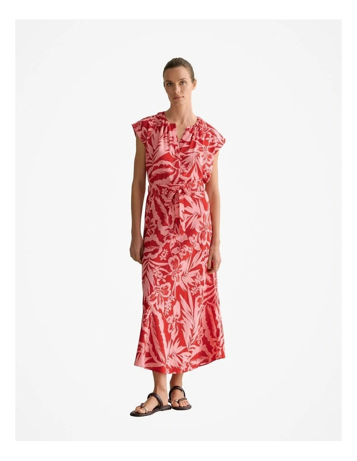 Hibiscus Modal Pull On Skirt in True Red image 3