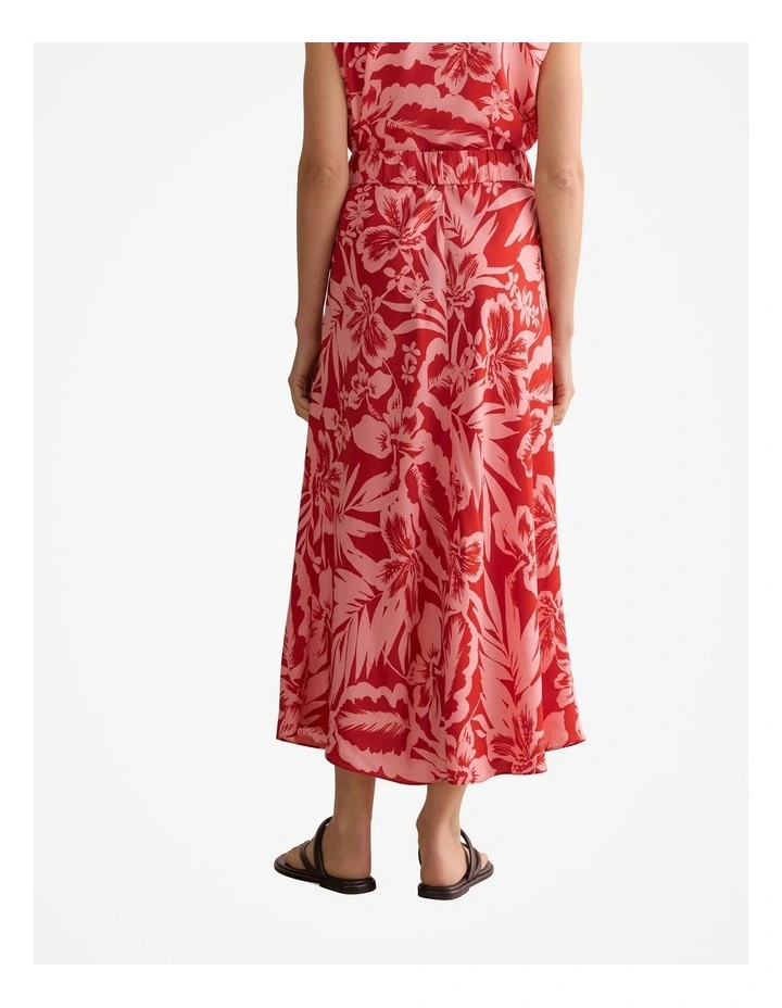 Hibiscus Modal Pull On Skirt in True Red image 4