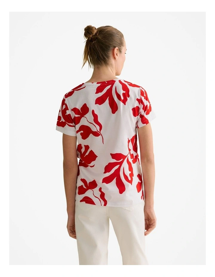 Australian Cotton Shadow Palm T-shirt in White image 4