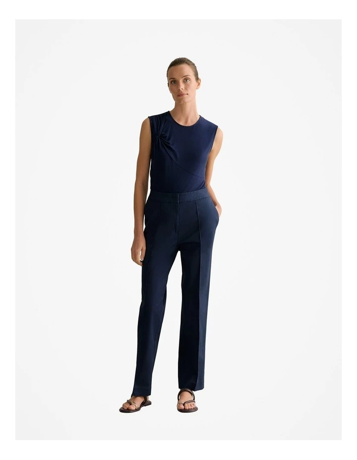 Lyocell Jersey Twist Detail Tank in Navy image 2