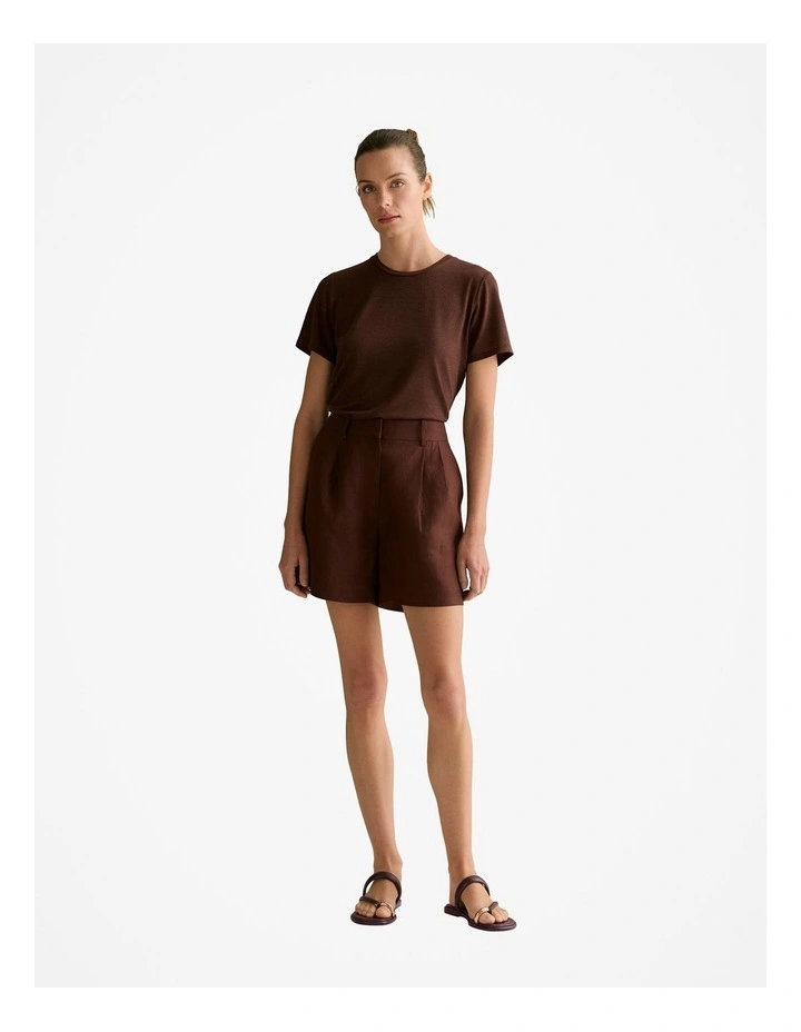 Metallic Shimmer T-shirt in Chocolate image 2