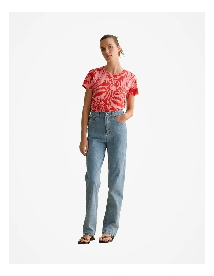 Australian Cotton Hibiscus T-shirt in True Red image 2