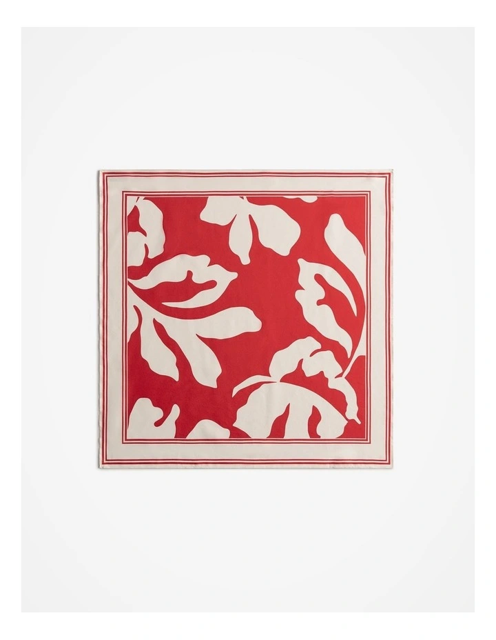 Silk Twill Palm Neckerchief in Multi Deep Red image 1