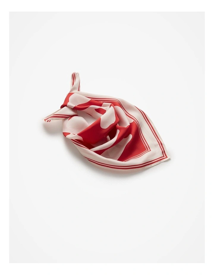 Silk Twill Palm Neckerchief in Multi Deep Red image 5