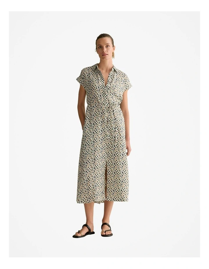 Modal Impasto Spot Shirt Dress in Cool Fern image 1
