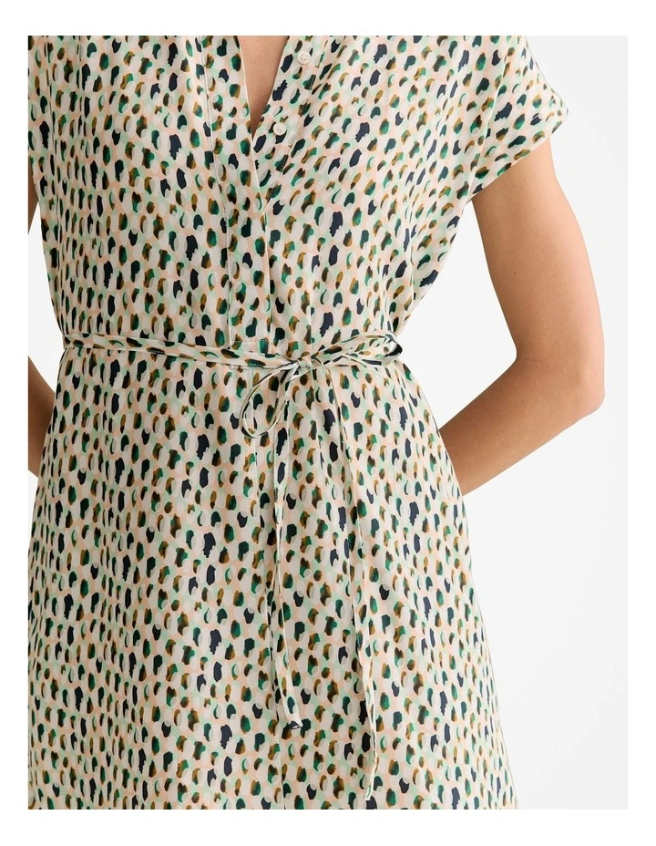 Modal Impasto Spot Shirt Dress in Cool Fern image 5