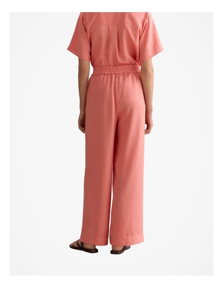 Tencel Wide Leg Pull On Pant in Peach Pink image 4