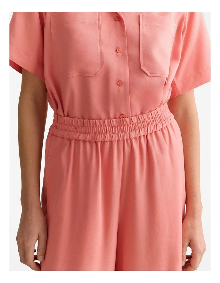Tencel Wide Leg Pull On Pant in Peach Pink image 5