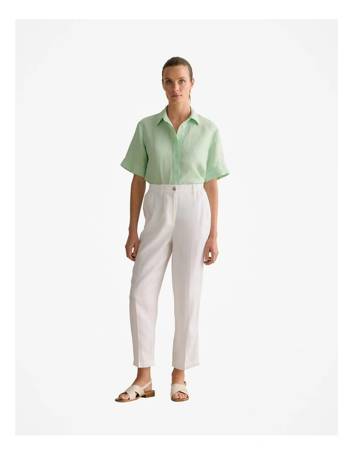 Delave Linen Short Sleeve Shirt in Cool Fern image 3