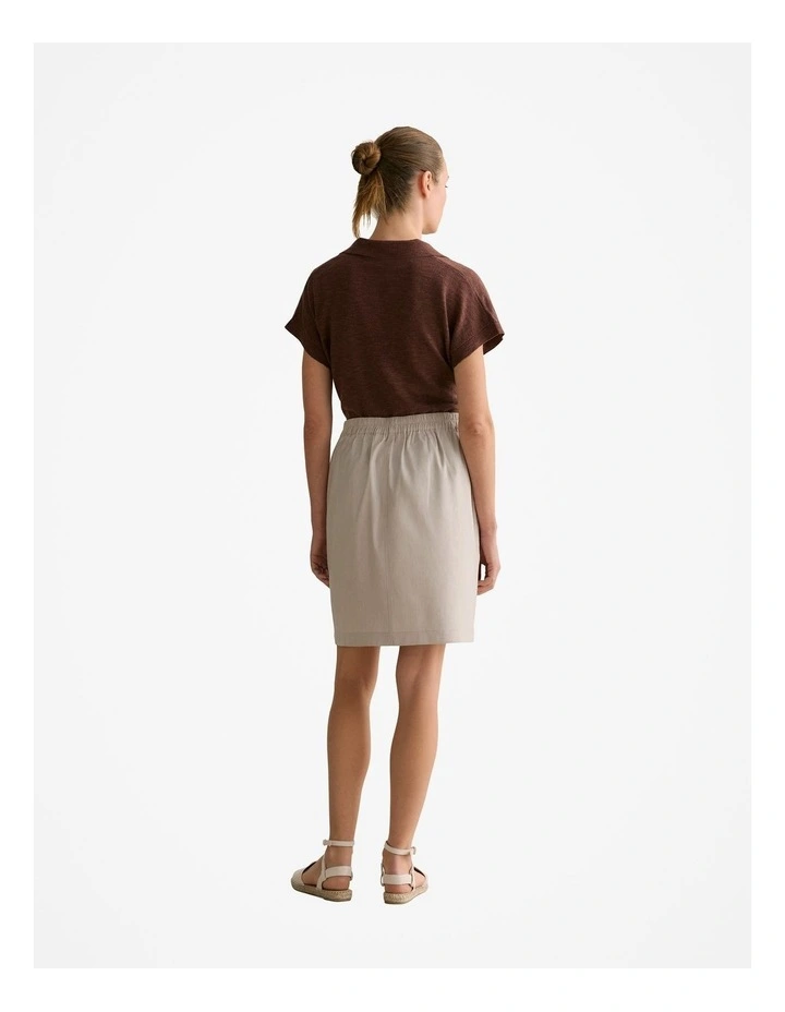 Stretch Linen Blend Skirt in Flax image 4