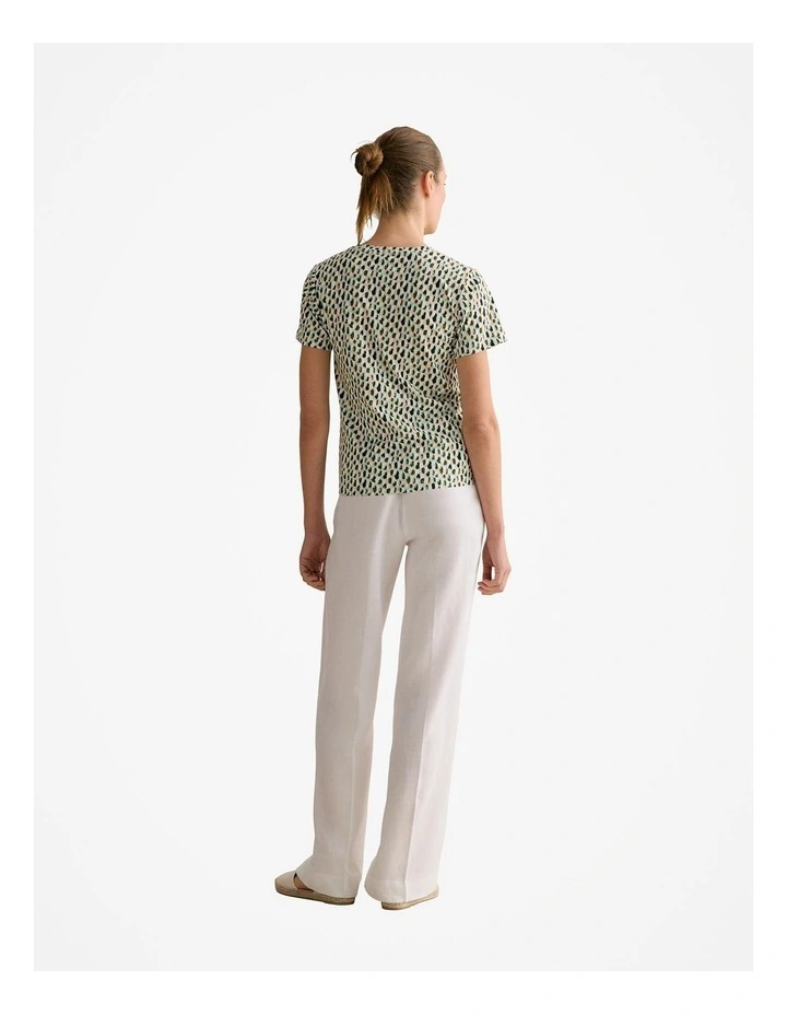 Australian Cotton Impasto Spot T-shirt in Cool Fern image 4