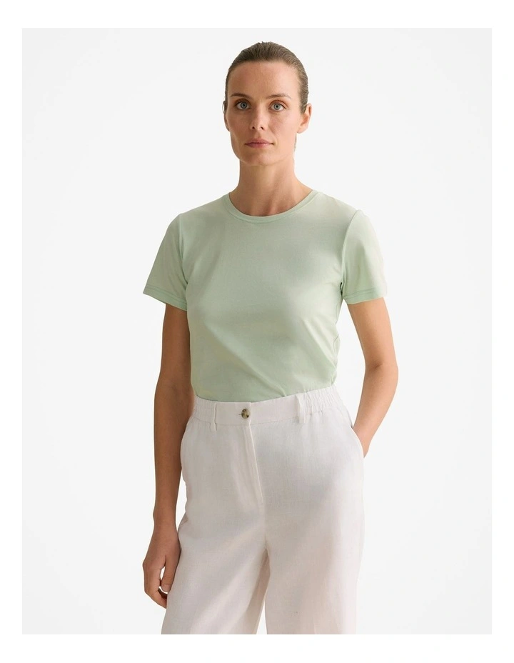 Australian Cotton Classic Crew T-shirt in Cool Fern image 1