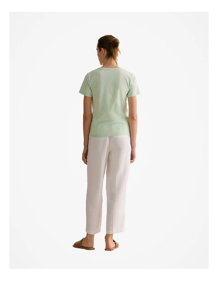 Australian Cotton Classic Crew T-shirt in Cool Fern image 4