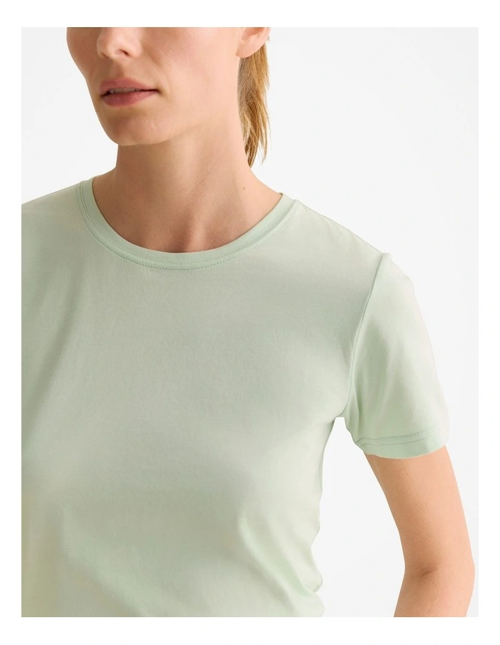 Australian Cotton Classic Crew T-shirt in Cool Fern image 5