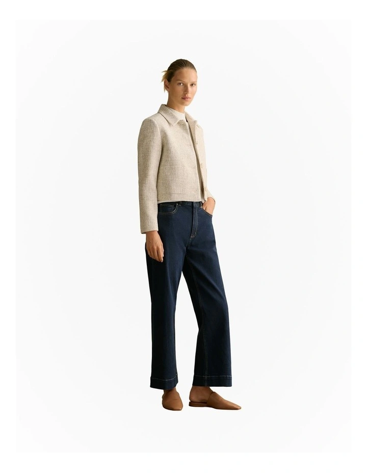 Boucle Mock Neck T-shirt in Ivory image 4