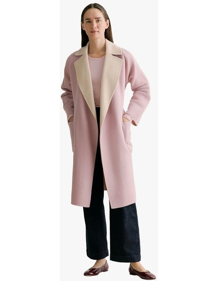 Cotton Ottoman Marle Long Sleeve T-shirt in Mauve Pink image 2