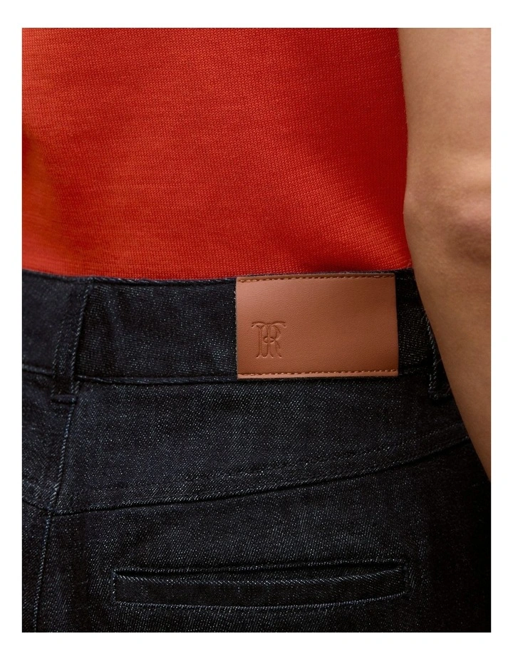 Australian Cotton Blend Denim Pant in Blue Black image 3