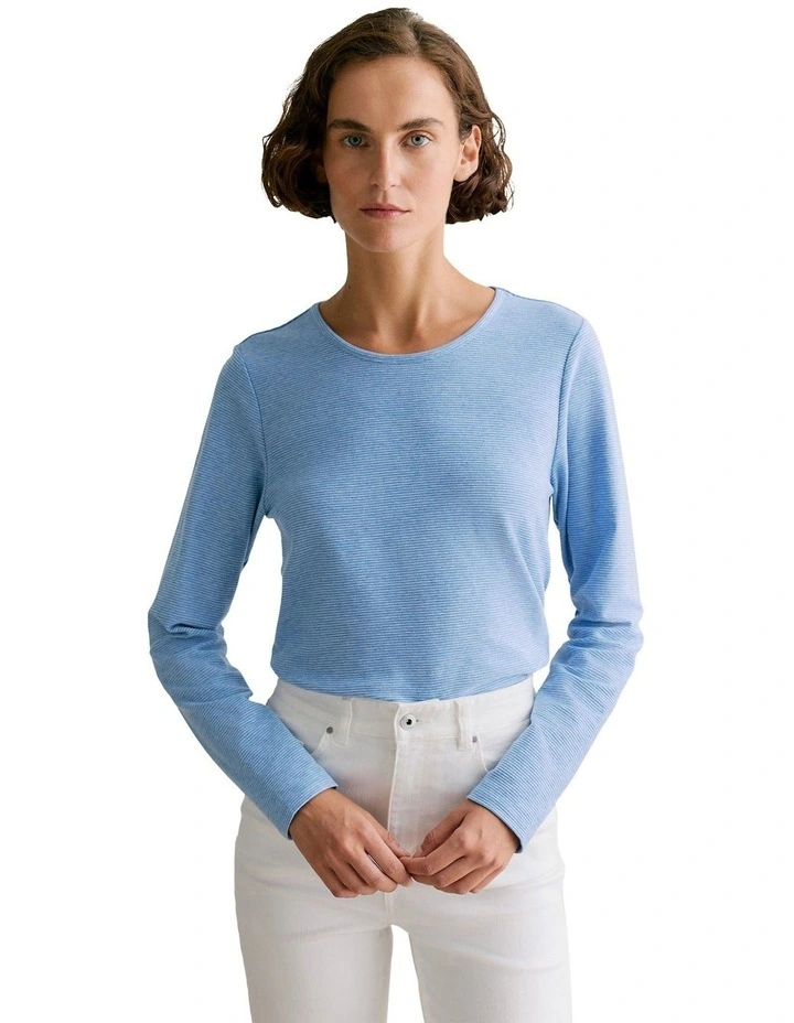 Long Sleeve T-shirt in Blue Marle image 1