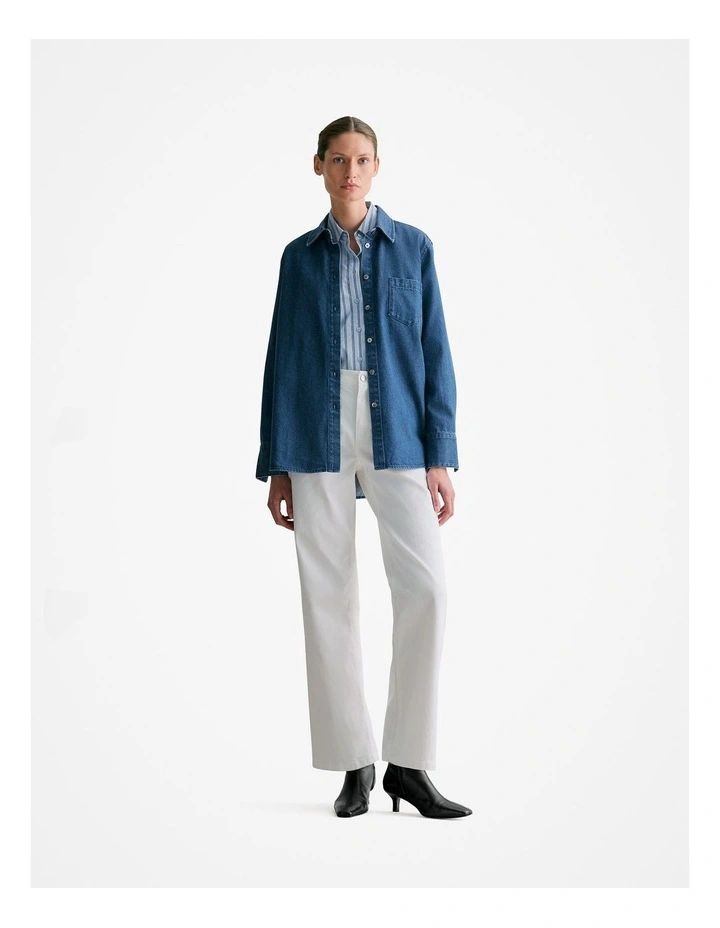 Relaxed Denim Shirt in Mid Blue image 3