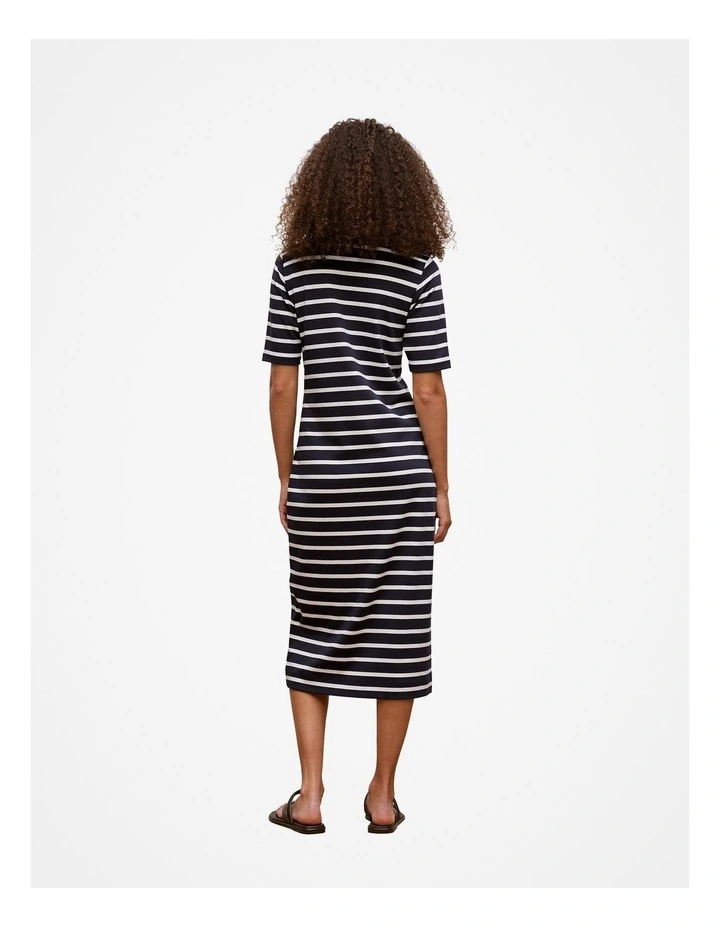 Stripe Button Through Dress in Night Sky image 4