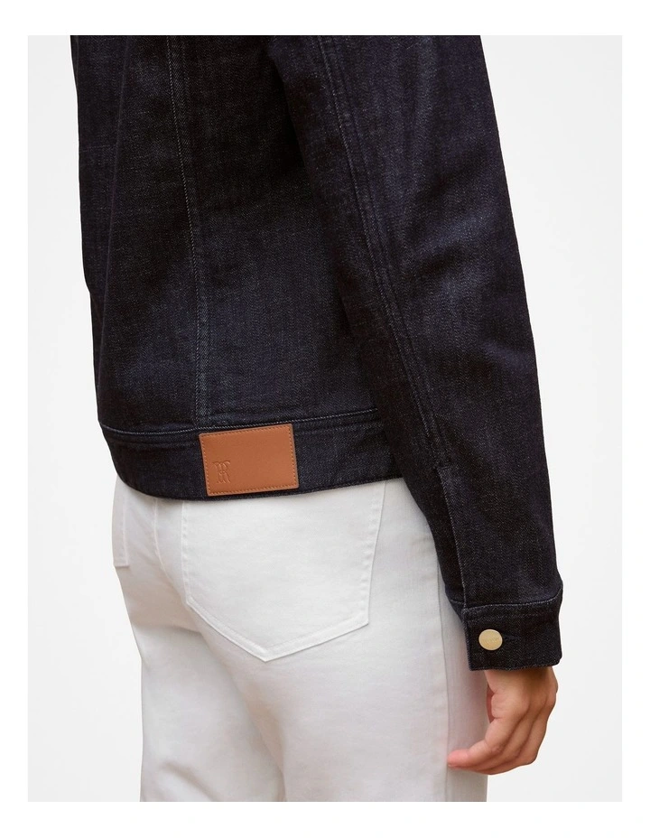 Australian Cotton Blend Denim Classic Jacket in Ink Blue image 3