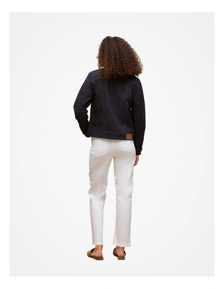 Australian Cotton Blend Denim Classic Jacket in Ink Blue image 4