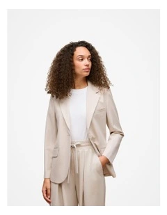 Ponte Tailored Blazer in Stone