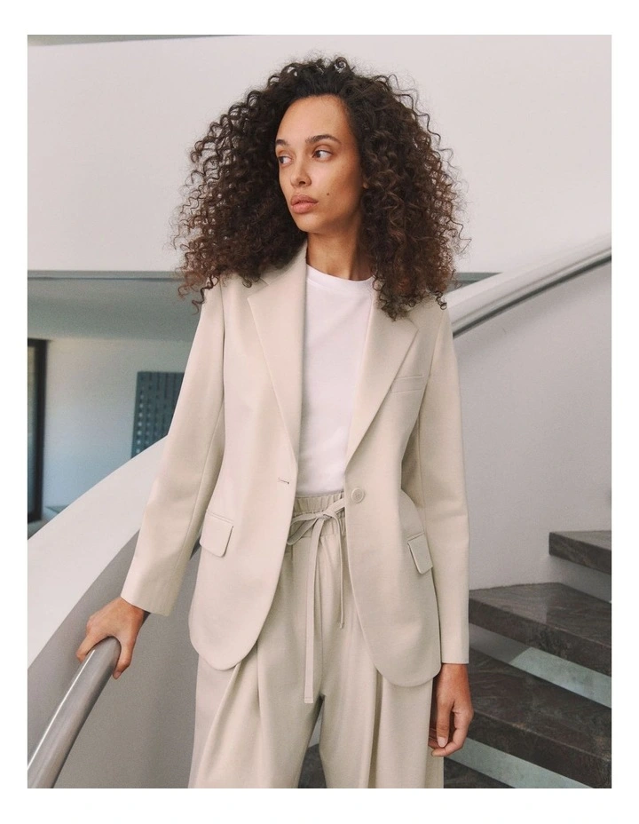 Ponte Tailored Blazer in Stone image 2