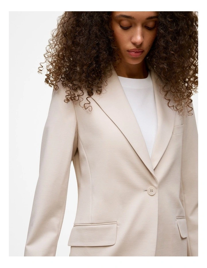 Ponte Tailored Blazer in Stone image 3