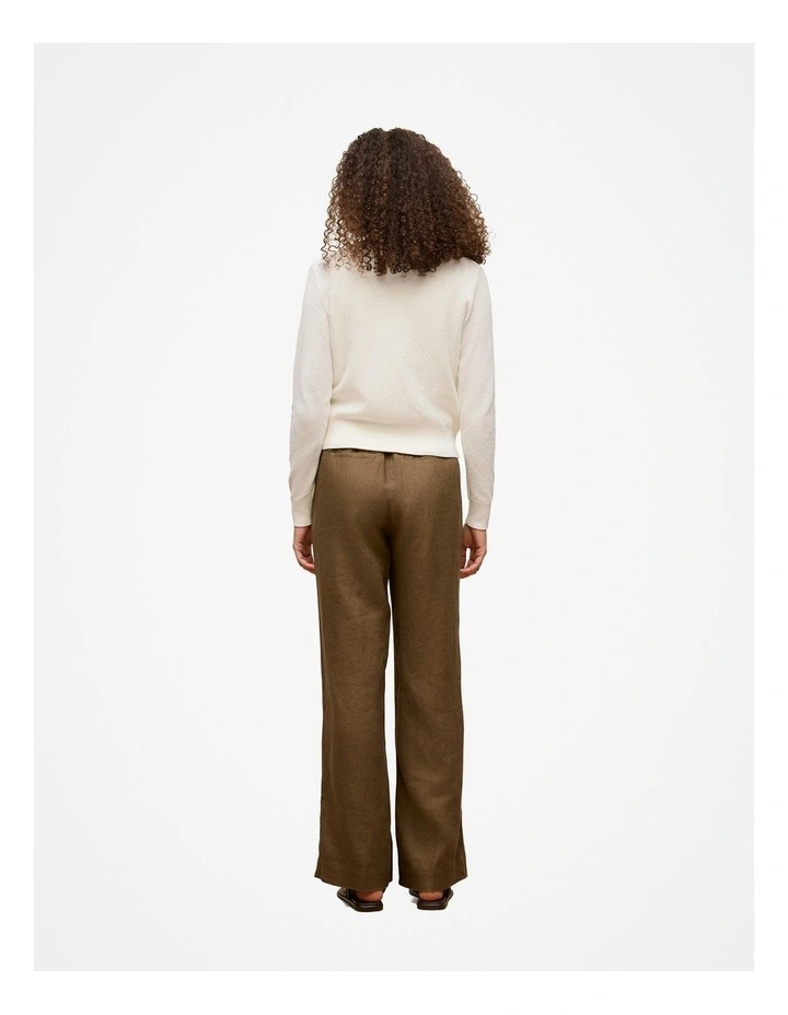 Cotton Texture Knit Cardigan in Off White image 5