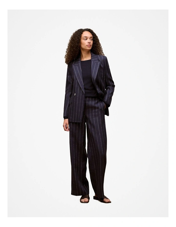 Cotton Linen Lightweight Crew Knit in Night Sky image 2