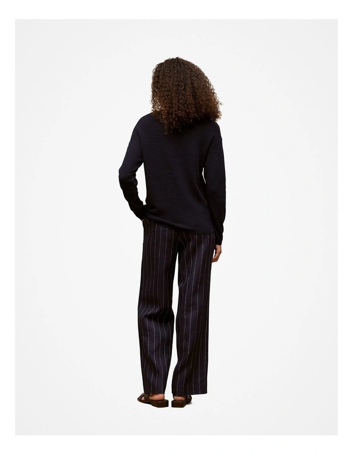 Cotton Linen Lightweight Crew Knit in Night Sky image 5