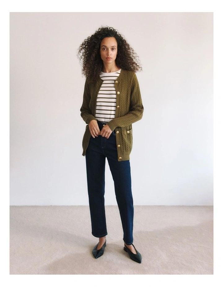 High Rise Straight Leg Jean in Dark Indigo image 2
