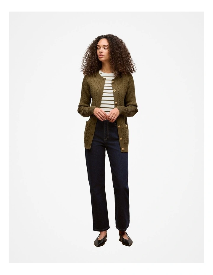 High Rise Straight Leg Jean in Dark Indigo image 3
