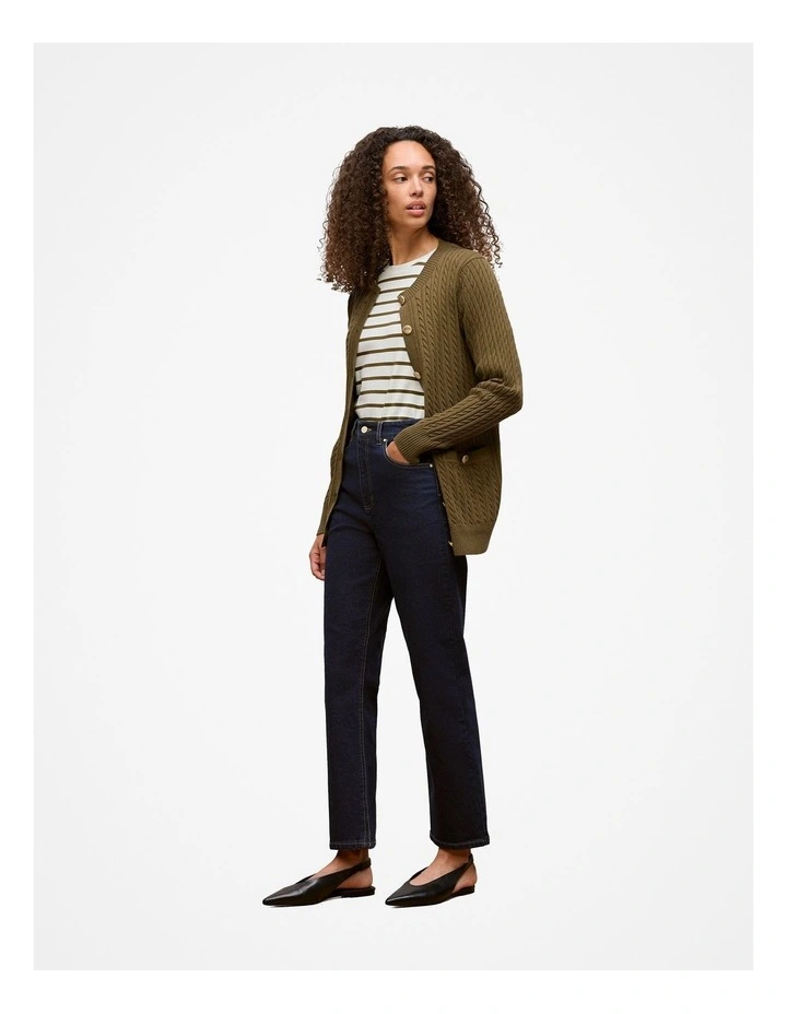 High Rise Straight Leg Jean in Dark Indigo image 5