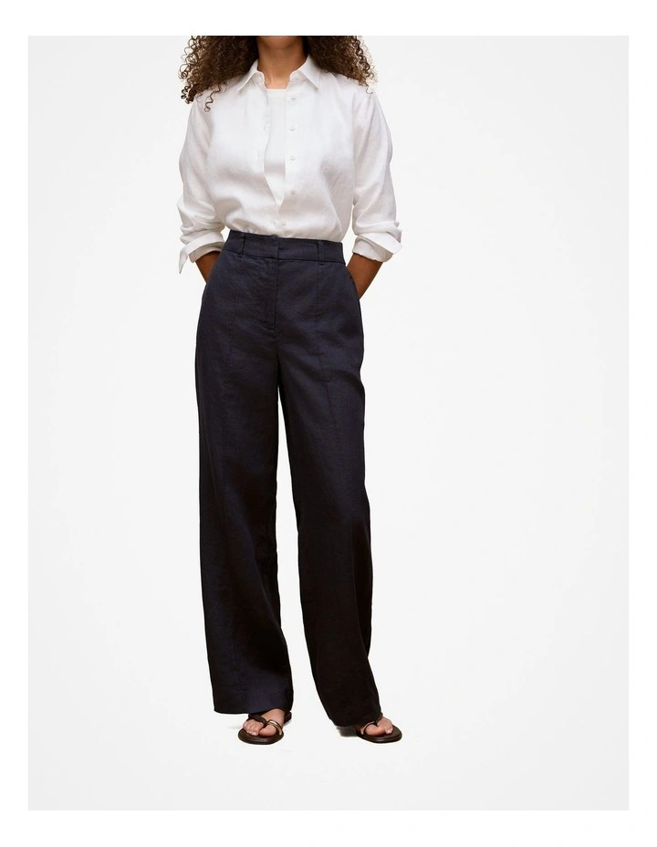 Linen Pintucked Pant in Night Sky image 1
