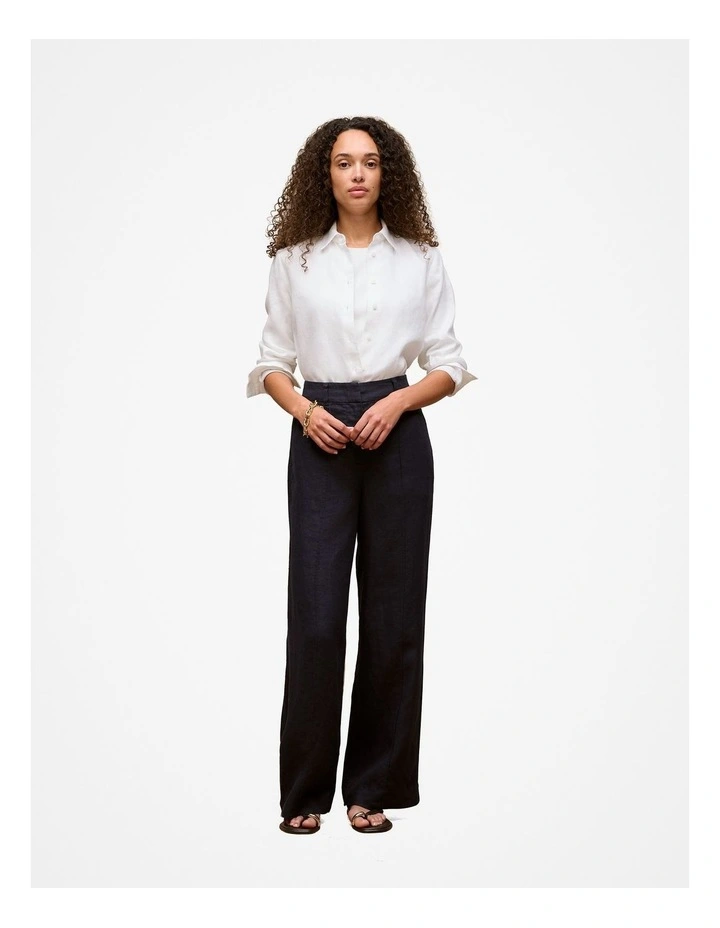 Linen Pintucked Pant in Night Sky image 2
