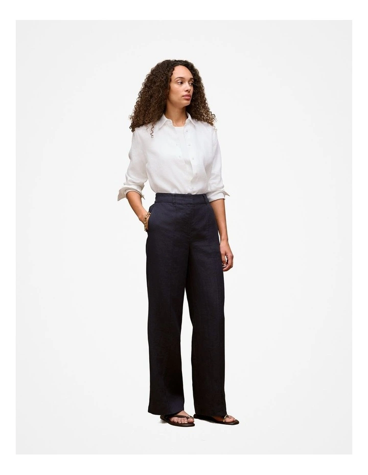 Linen Pintucked Pant in Night Sky image 4