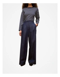 Denim Tailored Pant in Dark Blue