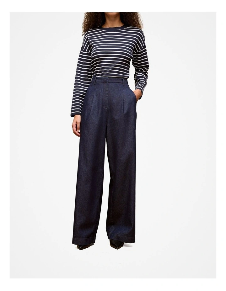 Denim Tailored Pant in Dark Blue image 1